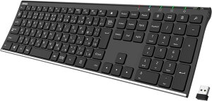 Arteck 2.4G ���C�����X�L�[�{�[�h���{��z�� �����X�e�����X�X�`�[�� �y�� �t���T�C�Y�L�[�{�[�h �e���L�[�t�� �R���s���[�^�[�A�f�X�N�g�b�v�APC�A���b�v�g�b�v�ASurface�A�X�}�[�g�e���r�AWi
