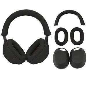 For sony �w�b�h�z�� WH-1000XM5 �p �P�[�X �J�o�[ NOUKAJU WH-1000XM5 �p �C���[�p�b�h/�C���[�J�b�v/�w�b�h�o���h �ی�P�[�X �V���R���f�� �L�Y�h�~ �h�o �����h�~ ���􂢉\ 3-in-1 (�u���b�N)