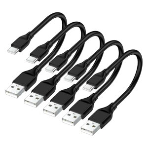 AbcPow �^�C�vc �[�d�P�[�u�� 0.3M 5�{�Z�b�g QC3.0�}���[�d �^�C�vc �P�[�u�� iPhone 17�V���[�Y/Galaxy S23 ultra/iPad Pro/iPad air ��5���� /Sony Xperia���̑�USB-C�@��Ή� �u���b�N