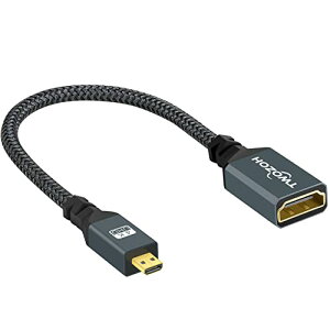 Micro HDMI to HDMI�ϊ��A�_�v�^ Twozoh Micro HDMI�ϊ��P�[�u�� Type D(�I�X)-Type A(���X) �����P�[�u��- 3D/4K 1080P Gopro Hero 7 6 5 4, Lenovo Yoga�Ȃ�,Raspberry Pi 4 �Ή� HDMI�}�C�N�� �K�i���������s��