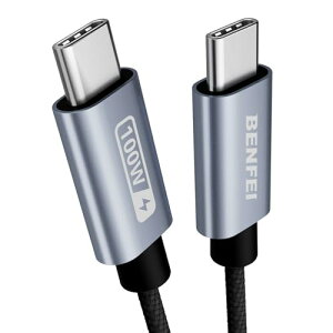 BENFEI ���}���[�d 2M USB Type C�P�[�u��100W/5A �V���R���f�ލ̗p�i�C�����ґg E-marker�`�b�v���� �f�[�^�]�� iPhone 15 /MacBook Pro 2023/iPad Pro 2023/iPad Air 4/Samsung Galaxy S23+/S23���^�C�vC�f�o�C�X�ɑΉ� �r�f