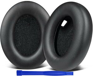 SOULWIT �C���[�p�b�h �C���[�N�b�V���� �����p�b�h�ASony WH-1000XM4 (WH1000XM4) �w�b�h�Z�b�g�p �w�b�h�z���p�b�h �݊��� �p�b�h �\�t�g���U�[ �����x�t�H�[�� ���݂�ǉ� �C���[�J�b�v (�u���b�N)