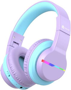 iClever �q���p�w�b�h�t�H�� Bluetooth�w�b�h�t�H�� ���C�����X �L�b�Y�w�b�h�t�H�� ���ʐ����t���i74/85 dBA�j 55H�v���C�^�C�� �}�C�N�t�� �w�Z/�^�u���b�g/PC�p (�p�[�v��)