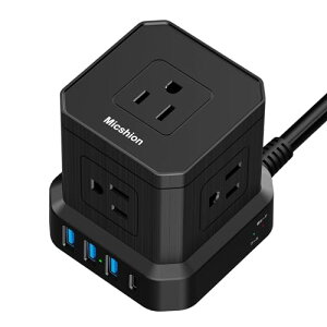 Micshion �����R�[�h1m Type-C�t usb�R���Z���g�i���v2400W�j 3��USB-A�|�[�g ���K�[�h �������ݕ֗� �d���^�b�v usb�t�� �^�R���z�� �e�[�u���^�b�v �L���[�u�^ �}���`�^�b�v ���S�ی�@�\ �C�O�Ή�