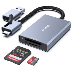 BENFEI SD 4.0 USB type-C/A 2-in-1 �J�[�h���[�_�[�AUHS-II UHS-I �����]�� iPhone 15 �ASDXC�ASDHC�ASD�AMMC�ARS-MMC�AMicro SDXC�AMicro SD�AMicro SDHC �J�[�h