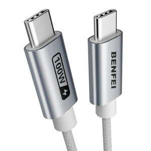 BENFEI ���}���[�d 1M USB Type C�P�[�u��100W/5A �V���R���f�ލ̗p�i�C�����ґg E-marker�`�b�v���� �f�[�^�]�� iPhone 15 /MacBook Pro 2023/iPad Pro 2023/iPad Air 4/Samsung Galaxy S23+/S23���^�C�vC�f�o�C�X�ɑΉ� �r�f
