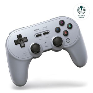 8BitDo Pro 2 Switch�p��Bluetooth�R���g���[���[�A�z�[���G�t�F�N�g�W���C�X�e�B�b�N�A�b�v�f�[�g�ASwitch�APC�AAndroid�ASteam Deck��Apple�p�̃��C�����X�Q�[���R���g���[���[ (Gray)