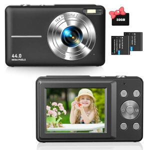AiTechny �f�W�^���J���� �f�W�J�� 4400����f 1080P���� 16�{�Y�[�� 2.4�C���`IPS�X�N���[�� �r�f�I�^�� �E�F�u�J���� ���@�\�J���� �X�g���b�v�t�� �g���₷�� �y�� ���^ �q���̓� �v���[���g (�u