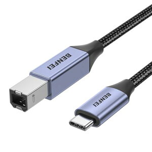 BENFEI USB-B to USB-C �v�����^�[�P�[�u�� 2m �ϋv���̃i�C�����҂�&�A���~�����R�l�N�^�[ MacBook Pro/HP/Epson/Canon/Brother/Lexmark/Xerox�Ȃǎ�v�v�����^�[&�X�L���i�[�Ή� �����f�[�^�]��
