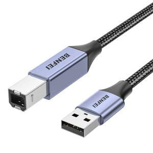 BENFEI USB �v�����^�[�P�[�u�� 2M USB A - USB B �ڑ��Ή��iHP/Canon/Brother/Dell/Epson/Lexmark/Xerox�j�����f�[�^�]�� �ϋv������ �O���[