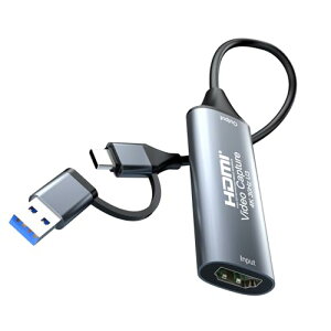 4K 30FPS HDMI�L���v�`���[�{�[�h USB3.0/Type-C�Ή� ���A���^�C���z�M�E�^�� ����x�� �Q�[������/���C�u�z�M/���搧��Ή��iNintendo Switch/PS5/Xbox/PC/Mac�j