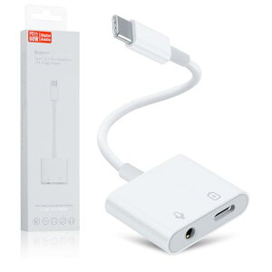 2in1 Type-C �C���z���ϊ� �P�[�u�� �^�C�vC �C���z���W���b�N 3.5mm Aux�[�q USB-C PD�C���z�� �[�d�A�_�v�^�[�����ʘb�\/���ʒ���/���y iPhone15 iPad Pro iPad Air4/Galaxy S21/S20/note10/�Ȃ�