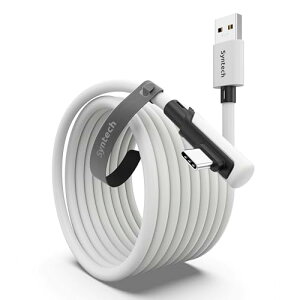 Syntech Link �P�[�u�� 5M �Ή�Oculus/Meta Quest 3S/Meta Quest 3�AQuest2/Pro/Pico 4/Ultra �A�N�Z�T������� PC/SteamVR �ƌ݊�������A���� PC �f�[�^�]���AVR �w�b�h�Z�b�g�p USB 3.0 ���� USB C �P�[�u��