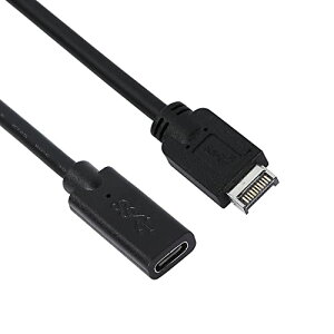 CERRXIAN USB3.1�t�����g�p�l�������P�[�u��,Type E�j������Type C�����A�_�v�^�[�P�[�u��-0.3M/1FT