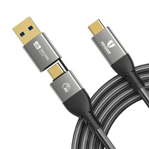 SAN ZANG MASTER 2 IN 1 Thunderbolt 4 �P�[�u�� 40Gpbs�����]�� 50CM 100W�p���t���[�d�Ή� USB4.0 8K@60Hz E-Mark�`�b�v���̗p Thunderbolt 3 �P�[�u���݊��Ή� �i�C�����҂� Macbook iPad Pro Galaxy�Ή�