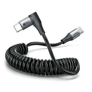 SUNGUY �R�C���� USB-C to USB-C �P�[�u�� 1�{�Z�b�g 1.5m�L�k�͈�: 0.4-1.0mL���^ �ԍڗp 60W PD�����[�d�Ή� Android Auto CarPlay �Ή� iPhone 17/16/15 Pro Max Galaxy S24/S23/S22 iPad Pro MacBook �p (�O���[)