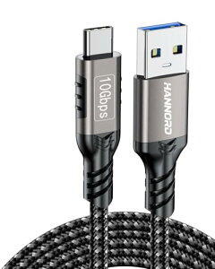 USB Type C �P�[�u�� 1���[�g�� 1����ł��F10Gbps USB3.2 Gen2 �Ή� �����f�[�^�]���E�����A60W 20V 3A �}���[�d�A�i�C�����҂݃P�[�u���A�A���~�v���O�ASamsung Galaxy S24/S23�AAndroid Auto�AiPhone16/16Pro/15/15