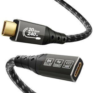 ZIKNYDO USB C �����P�[�u�� 8K�iUSBC ���� 2m�A20Gbps �f�[�^�]���A�[�d 240W�j�A�r�f�I 4K@144Hz/ 60Hz USB 3.2 �����R�[�h �^�C�vC�iThunderbolt 4�APSVR2�AiPhone 16/15�AiPad�AMacBook�ADell XPS�ASSD�ASwitch �Ή��j
