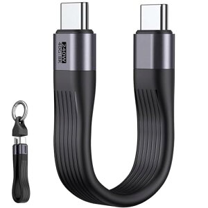 ENDLESSHINE �V���[�g USB C �P�[�u�� 5.11 �C���` PD 240W 1 �p�b�N �L�[�z���_�[ �R�[�h USB 4.0 40Gbps 8K 60Hz �r�f�I �f�B�X�v���C Thunderbolt 3/4 MacBook Android Auto �O�t�� SSD �^�C�v C (�u���b�N)