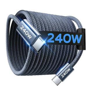 LISEN USB C & USB C �P�[�u�� �}���[�d240W, 2M�^�C�vc �P�[�u�� �}���[�d�i��������̒����o�́jC to C PD Type-c �����[�d�R�[�h ������1�{�ŁA���ׂẴf�o�C�X�� ���ϋv 48�{�i�C�����D�� MacBook Pro/Ai