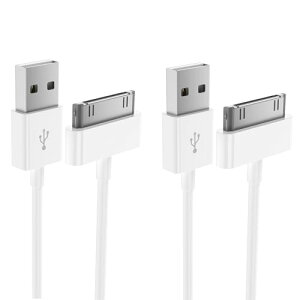 2�{ 1M+1M30�s��Dock�P�[�u�� USB �P�[�u�� �[�d �f�[�^�]���Ή�iPhone4/4S/iPod/iPad