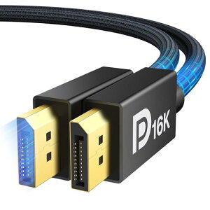 iVANKY 80Gbps 16K DP�P�[�u�� Displayport �P�[�u�� 2.1�K�i�Q�[�~���O2M16K@60Hz, 8K@240Hz, 4K@540Hz/480Hz/240Hz�C�f�B�X�v���C�|�[�g �P�[�u�� DP 2.1�n�C�X�s�[�hDP �P�[�u ���AHDR/DSC1.2a/HBR20/ FreeSync��G-Sync �Ȃ�