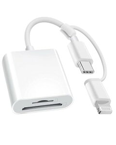 SD�J�[�h���[�_�[ 2in1 Lightning/Type-c �o���� �����`�� SD/TF�ϊ��A�_�v�^ �^�C�vc ���C�g�j���O micro SD�J�[�h ���[�_�[ �ݒ�s�v �ʐ^/�r�f�I iPhone iPad MacBook IOS Android�Ή� ��N���S�i���ۏ� ���{��