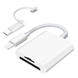 �S�X�}�z�Ή��I2026�V�o�� SUNTRSI i-phone sd�J�[�h���[�_�[ ���C�g�j���O�[/Type-c�|�[�g�Ή� 2-in-1 SD/TF�J�[�h�J�������[�_�[ i-phone17 �ő�1TB�e�ʑΉ� ���� �o�����]�� OTG�@�\ �A�v���s�v �ݒ�s�v 