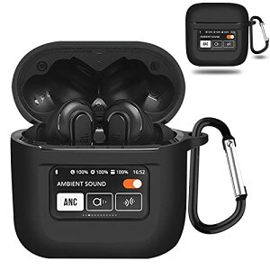TOORQR For JBL TOUR PRO 2 �P�[�X �J�o�[ TOUR PRO 2�V���R���f�� �P�[�X �ی�J�o�[ �h�� �h�o �����h�~ �L�Y�h�~ �S�ʕی� �y�� �J���r�i�t��(�u���b�N)
