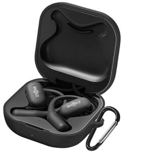 YAODLE Shokz OpenFit �p �P�[�X �J�o�[ Shokz OpenFit�p�ی�J�o�[ �ی�P�[�X �V���R���P�[�X �����[�d�\ �S�ʕی� �����h�~ �L�Y�h�~ �ϏՌ� �h�o �y�� ���[ �J���r�i�t��(Shokz OpenFit�C�u���b�N)