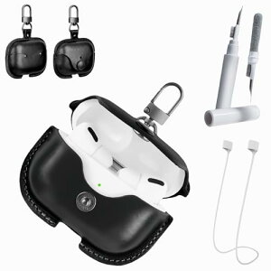 MEIQIAOLEI air pods pro 3 �P�[�X airpods�v�� 3 PU���U�[ �y�� �ی�airpods �J�o�[ �t�����gLED���C�g���B��Ȃ� ��p �X�}�[�g�[�d �ϋv�� ���[�\ �Ռ��z�� �h���h�o �y�ʏ��^ �����h�~ (�u���b�N, airpo