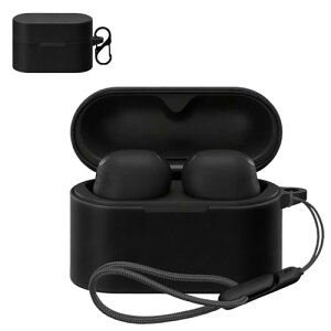 For �\�j�[(SONY) WF-1000XM6 �p �P�[�X �J�o�[ NOUKAJU ���C�����X �C���[�z�� �V���R�� �ی�P�[�X �i�J���r�i�t��+�X�g���b�v�t�� �j �����h�~ �L�Y�h�~ �ϏՌ� �����[�d�\ �h�� �h�o (�u���b�N)