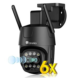 2�Ꭾ�����Y Ctronics �h�ƃJ���� ���O 6�{�Y�[�� 5GWi-Fi�Ή� �����ǐ� AI���m �����Њd 4MP 2.5K FTP/NAS/ONVIF/NVR AP���[�h �v���Z�b�g�@�\ 24���Ԙ^�� ��ԃJ���[�B�e �o�����ʘb �Ƒ����L ���u���� �A