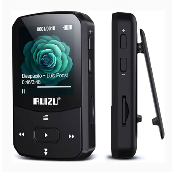 RUIZU 64GB クリップオン MP3プレーヤー Bluetooth 5.3、OTG機能、携帯音楽プレーヤーボイスレコーダー、HIFI多機能デジタルオーディオプレーヤー 小型
