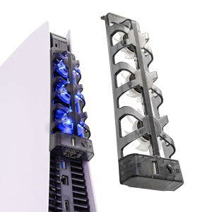PS5 ��p�t�@�� 3�A�t�@�� PlayStation 5�p ��p�X�^���h PS5 �f�B�X�N/�f�W�^���� ��p USB���d �X�C�b�`�t�� LED�\�� �[�d��pUSB�|�[�g�i�f�[�^�s�j��PS5 Slim/PS5 Pro��Ή�