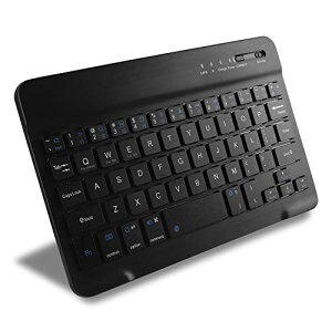 Bluetooth�L�[�{�[�h���C�����X �~�j 7-8�C���` �����^ �p��z�� USB�[�d�� ���� ���^ �É� �X�}�z �^�u���b�giPhone/iPad Mini/Android/Samsung Galaxy/Fire�^�u���b�g�Ή� (�u���b�N)