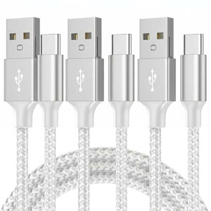 3�{�Z�b�g USB Type-C �P�[�u�� 1M 3A�}���[�d QC3.0�Ή� USB2.0�K�i�f�[�^�]�� USB-A to USB-C ���ϋv�i�C�����҂� Galaxy/Xperia/Pixel/AQUOS/X��USB-C�@��Ή�
