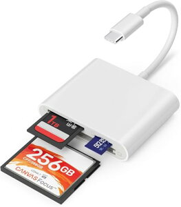 Parishop USB C SD�J�[�h���[�_�[ iPhone 15/Mac/iPad�p 3�X���b�g USB Type C - CF/SD/TF�J�[�h�A�_�v�^�[ �R���p�N�g�t���b�V��/�}�C�N��SD�J�[�h�Ή� MacBook Pro/Air iMac M1 M2 Android Galaxy S22 S23�ɑΉ�