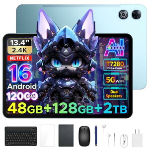 2026�V�o�� Android16 �^�u���b�g 13�C���`FHD+���ʁA2.4K 120Hz�Awifi���f��P13 �A���h���C�h�^�u���b�g�A48GB+128GB+2TB�g���Ή��A12000mAh18W�AT7280 8�R�ACPU�AGemini AI�AWidevine L1�A��F���AGPS�AOTG�A2.4G/5G