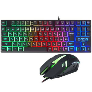 CHONCHOW �Q�[�~���O�L�[�{�[�h�}�E�X�Z�b�g ���{��z�� ps5 ps4 switch�Ή� �u���ϊ��v/�u�ϊ��v�L�[�t�� 90�L�[ ���FLED�o�b�N���C�g usb�L�� 19�L�[�h�Փ� �Q�[�~���O�L�[�{�[�h �e���L�[���X 4�i