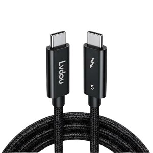 Lvdou USB-C Thunderbolt 5 �P�[�u�� 1m 240W PD�Ή� �ő�120Gbps �����f�[�^�]�� 16K@60Hz/4K@144Hz�f���o��USB-C �T���_�[�{���g5 �P�[�u�� [Thunderbolt 4/3�EUSB4 �݊�] Intel�F�� MacBook Pro/Mac mini (M4 Pro/Max)/
