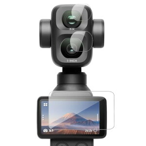 For DJI Osmo Pocket 4P �K���X �t�B���� + �J�����t�B���� NIUQCTIAN ���Ɏq9H �C�A�h�~ ���x���� �N���b�`�h�~ �����z�� ��U�h�~���� ����0.3mm 2.5D �ی�t�B���� DJI Pocket 4 pro�Ή�