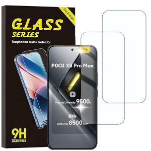AwubaigeFOR Xiaomi POCO X8 Pro Max �p�� �K���X�t�B����2���Z�b�g ���{���Ɏq �d�x9H Xiaomi POCO X8 Pro Max �p�� �t�B���� �����K���X Xiaomi X8 Pro �p�� �ی�t�B���� 3D Touch�Ή� �A�����ߗ� �A�C�A�[�� �A��