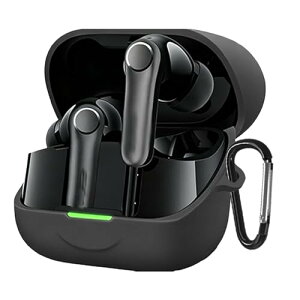 BUITFOU For EarFun Air Pro 4+ �P�[�X EarFun Air Pro 4+ �ی�P�[�X �V���R���� �_�炩���y�� �����h�~�E�L�Y�h�~�E�h�o�E�ϏՌ� �����[�d�\ �J���r�i�t�� �����h�~(�u���b�N)