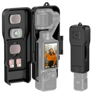 JJC DJI Osmo Pocket 4 / Pocket 3 ��p �J�o�[�P�[�X �n�[�h�V�F�� �t���b�v�P�[�X �t�B���^�[3�� & Micro SD 2�� ���[�\ �h�o �Ϗ��� �����h�~ �X�g���b�v���t�� DJI Osmo Pocket 4 / 3�Ή� �A�N�Z�T���[ ��