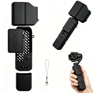 DJI Osmo Pocket 4P �p �V���R���P�[�X �ی�P�[�X 5�_�Z�b�g �����Ȑ؂茇���A�S���ʂ���ی� ���s��ۊǂɍœK(Black)