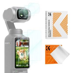 K&F CONCEPT D*I Osmo Pocket3/4�p �K���X�t�B���� �ی�t�B���� 3���{3��+�N���[�j���O�N���X