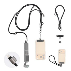 [K&F CONCEPT] �l�b�N���X�X�g���b�v Osmo Pocket3�p �X�}�z�p �[�d�P�[�u������