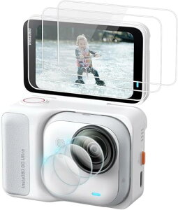 3+3���Z�b�gkinokoo Insta 360 GO Ultra/insta360 go ultra �ی�t�B���� 3�� �A0.25mm �d�x9H �����K���X�X�N���[���v���e�N�^�[���\�t�g TPU�����Y�ی�t�B���� �Z�b�g �A�C���X�^360 go ultra ���h�~���w��h