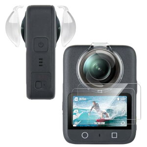 UTEBIT For DJI Osmo 360 �����Y�K�[�h 2�� & �K���X�t�B���� 2���Z�b�g 9H�d�x �����ߗ� PC�f�ސ������Y�J�o�[ �C�A�[�� �Ռ��ی� �������� �����Y�ی�J�o�[ ��ʕی�t�B����